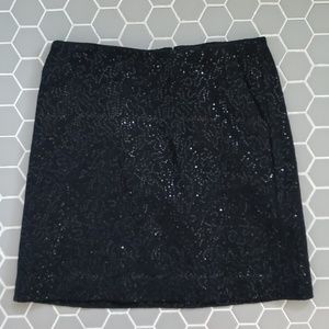 Ann Taylor black sequin mini skirt